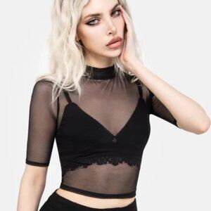 NWT Disturbia Jinx Mesh Short Sleeve Top